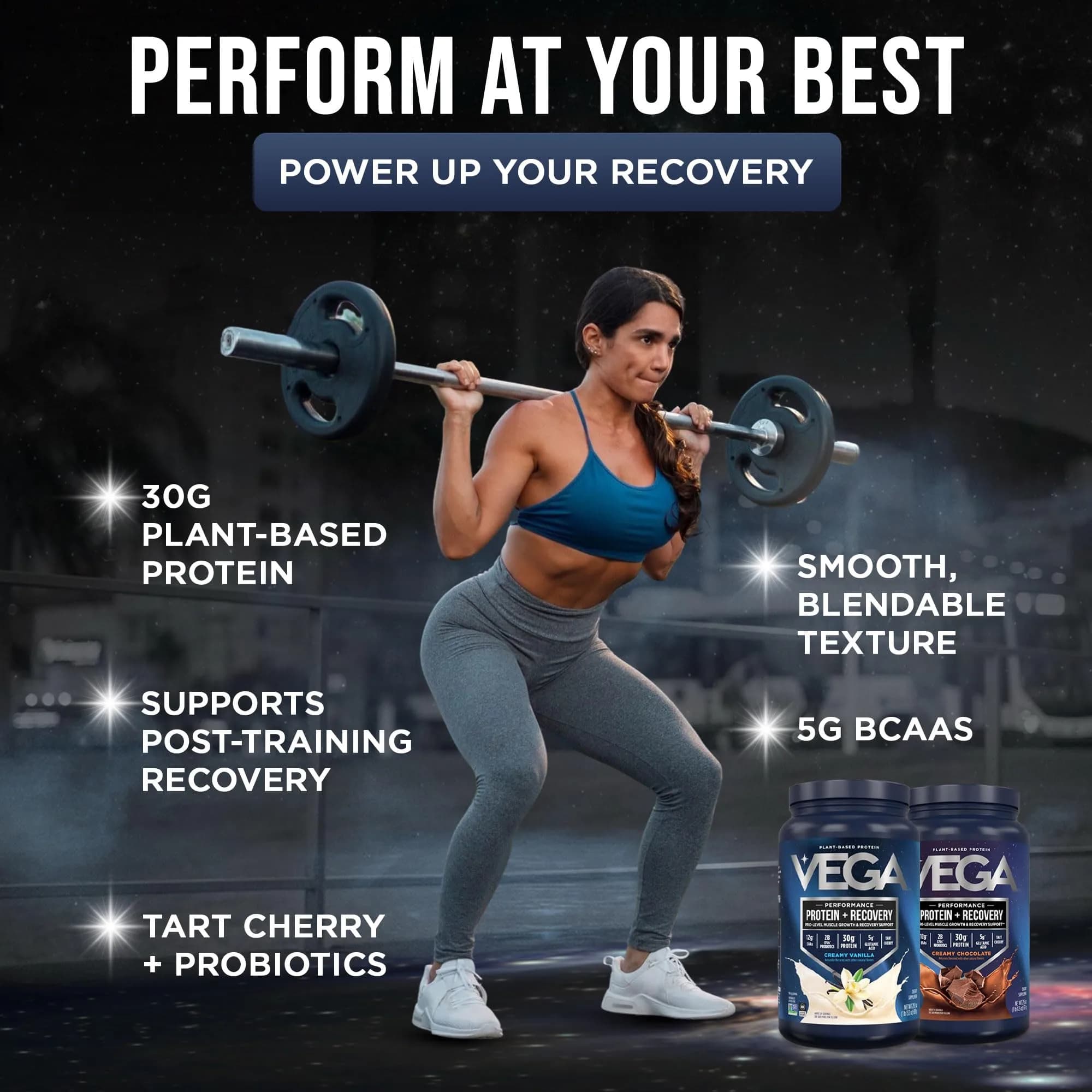 Vega Protein + Recovery Vanilla & Chocolate 3.6 lbs (39 Servings) | NSF Certified Plant-Based Protein - view 3