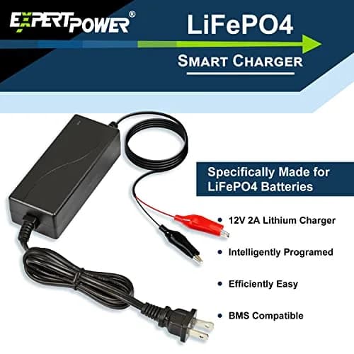 ExpertPower 12V 2A LiFePO4 Charger for Deep Cycle Batteries | UL Listed thumbnail 3