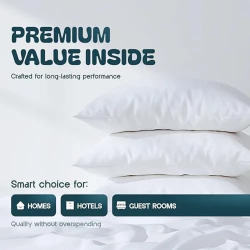 White Classic King Pillow Covers with Zipper 6 Pack - 20 x 36 Inch (51x91 cm) | 200 Thread Count Zippered Pillow Protector thumbnail 5