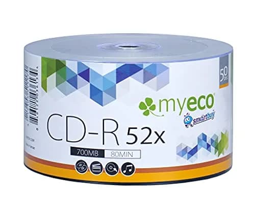 MyEco 100 Pack CD-R 52X 700MB 80Min Economy Branded Logo Blank Disc | Durable, Long-Lasting Archives thumbnail 2