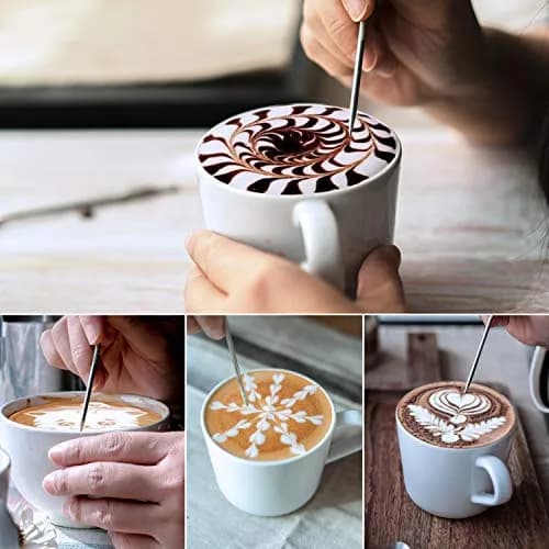 Adorever Matte Black 600ml (20oz) Milk Frothing Pitcher with Latte Art Pen | Perfect for Home Baristas thumbnail 7