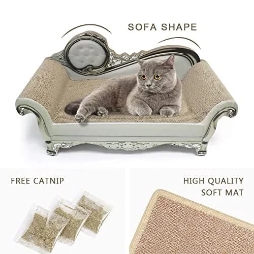 SONGWAY Cat Scratcher Sofa Bed - Corrugated Cardboard Lounge & Furniture Protector (59.94cm x 29.97cm x 28.96cm) | Big, Safe & Recyclable thumbnail 4