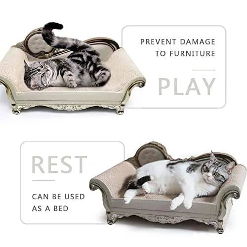 SONGWAY Cat Scratcher Sofa Bed - Corrugated Cardboard Lounge & Furniture Protector (59.94cm x 29.97cm x 28.96cm) | Big, Safe & Recyclable thumbnail 2