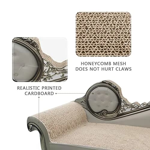 SONGWAY Cat Scratcher Sofa Bed - Corrugated Cardboard Lounge & Furniture Protector (59.94cm x 29.97cm x 28.96cm) | Big, Safe & Recyclable thumbnail 3