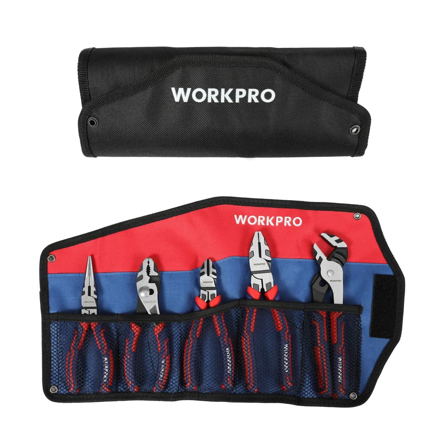 WORKPRO 5-Piece Premium Cr-V Pliers Set with Storage Pouch | Drop-Forged Steel for Durability - view 8