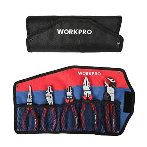 WORKPRO 5-Piece Premium Cr-V Pliers Set with Storage Pouch | Drop-Forged Steel for Durability thumbnail 8
