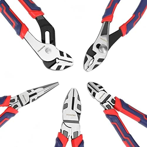 WORKPRO 5-Piece Premium Cr-V Pliers Set with Storage Pouch | Drop-Forged Steel for Durability thumbnail 9