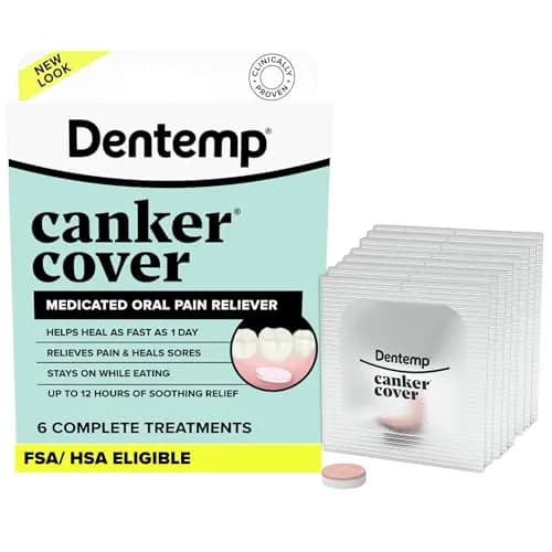 Dentemp Canker Cover Mouth Sore Treatment Tablets 6 Count | Fast-Acting Oral Pain Relief thumbnail 1