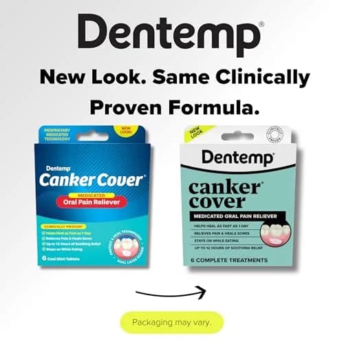 Dentemp Canker Cover Mouth Sore Treatment Tablets 6 Count | Fast-Acting Oral Pain Relief thumbnail 3