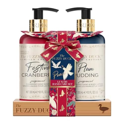 Baylis & Harding The Fuzzy Duck Indulgent Hand Care Duo 20.29ml (0.69 Fl Oz) | Festive Cranberry & Plum Pudding, Vegan, Recyclable thumbnail 1