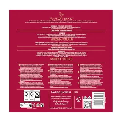 Baylis & Harding The Fuzzy Duck Indulgent Hand Care Duo 20.29ml (0.69 Fl Oz) | Festive Cranberry & Plum Pudding, Vegan, Recyclable thumbnail 6