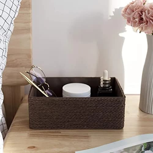 LA JOLIE MUSE Bathroom Basket Organizers, Paper Rope Storage, Brown 4 Pack | Eco-Friendly & Versatile thumbnail 3