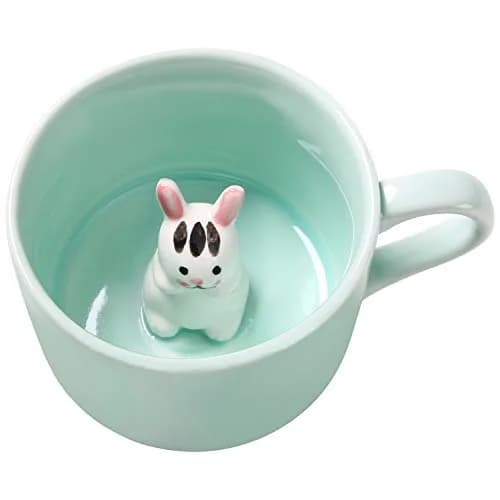 Lemon Park Bunny Ceramic Cup 8 oz | Hidden 3D Animal Mug for All Occasions thumbnail 1