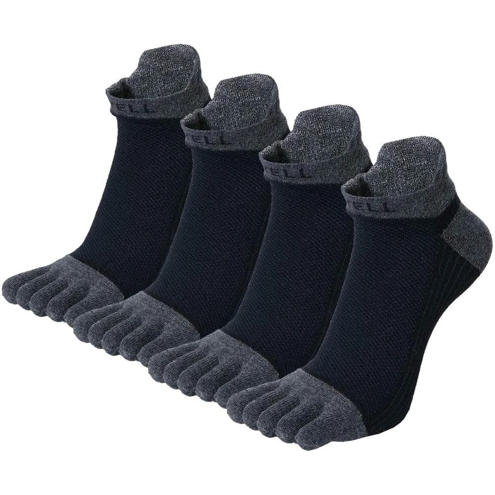 VWELL Men's Cotton Toe Socks No Show 7-11 | Breathable & Odor-Free