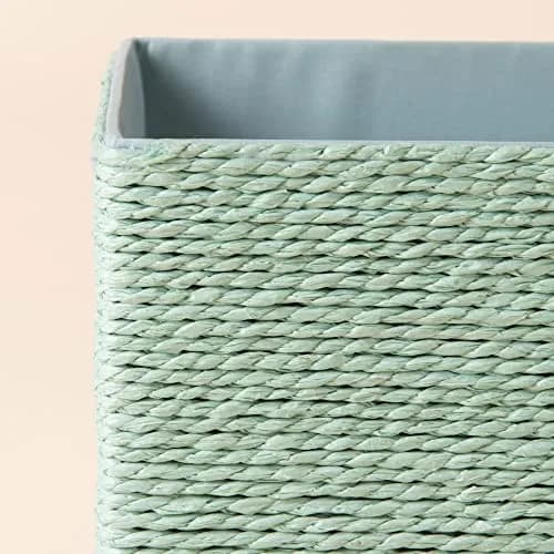 LA JOLIE MUSE Bathroom Basket Organizers, Paper Rope Storage, Green 4 Pack | Eco-Friendly & Versatile thumbnail 6