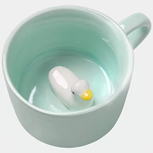 Lemon Park Duck Ceramic Cup Hidden 3D Animal Inside Mug 230ml (8 oz) | Hand-Painted Surprise thumbnail 1