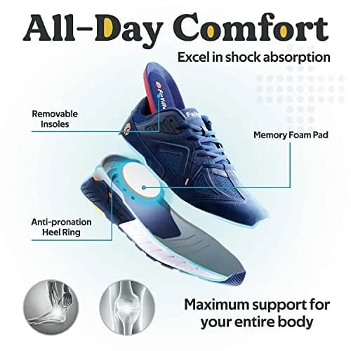 FitVille Men's Wide Walking Shoes, Extra Wide Sneakers - Rebound Core | Pain-Free Support & Comfort thumbnail 6