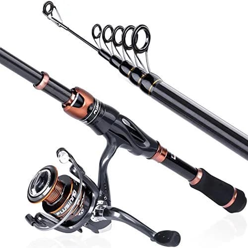 PLUSINNO Fishing Rod and Reel Combos, Bronze Warrior Toray 24-Ton Carbon, 7.87FT Telescopic, 12+1 Shielded Bearings, Stainless Steel BB, Freshwater Gear thumbnail 7