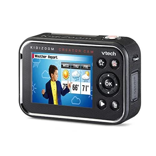 VTech KidiZoom Creator Cam Red HD Video Camera with Green Screen & Tripod | 3.6" x 2.4" x 1.1" (9.1cm x 6.1cm x 2.8cm) thumbnail 6