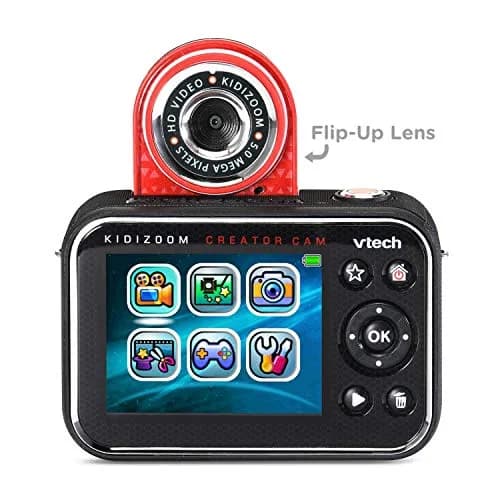 VTech KidiZoom Creator Cam Red HD Video Camera with Green Screen & Tripod | 3.6" x 2.4" x 1.1" (9.1cm x 6.1cm x 2.8cm) thumbnail 4