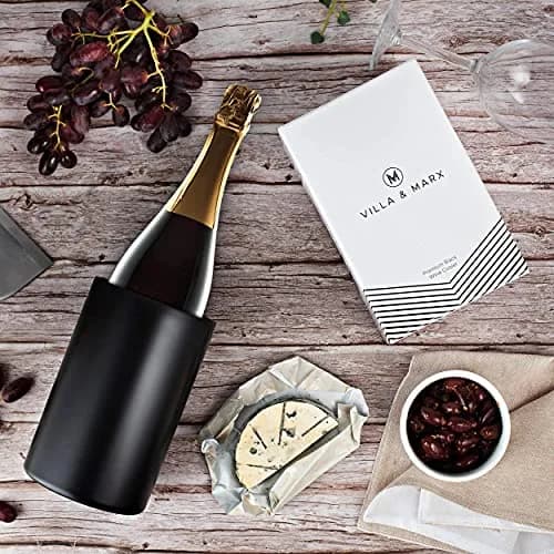 Villa & Marx Wine Chiller Black | Double Walled Insulated Bottle Cooler (Large) thumbnail 6