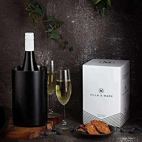 Villa & Marx Wine Chiller Black | Double Walled Insulated Bottle Cooler (Large) thumbnail 8