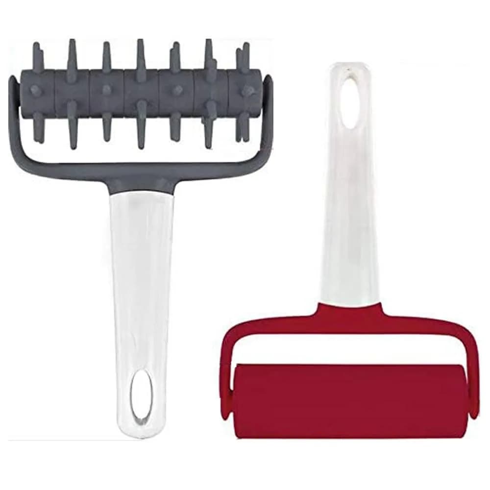 AooBaBa Pizza Dough Roller & Docker Set | Pastry & Pizza Rolling Pins, 2-Piece, Food Grade ABS, Dishwasher Safe