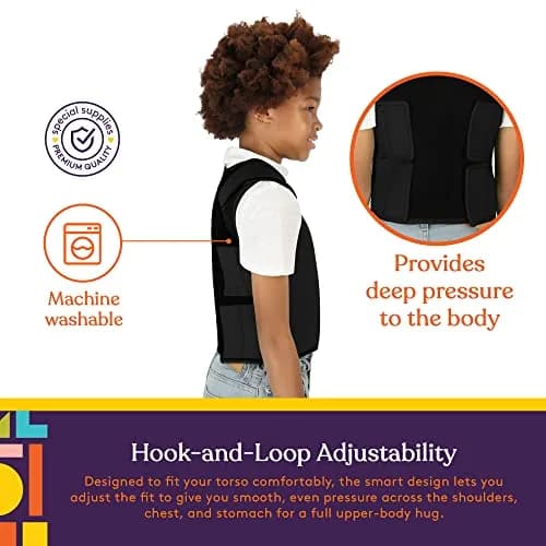 Special Supplies Sensory Compression Vest Deep Pressure Comfort Black Small | Unisex Kids Apparel thumbnail 2