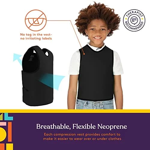 Special Supplies Sensory Compression Vest Deep Pressure Comfort Black Small | Unisex Kids Apparel thumbnail 3
