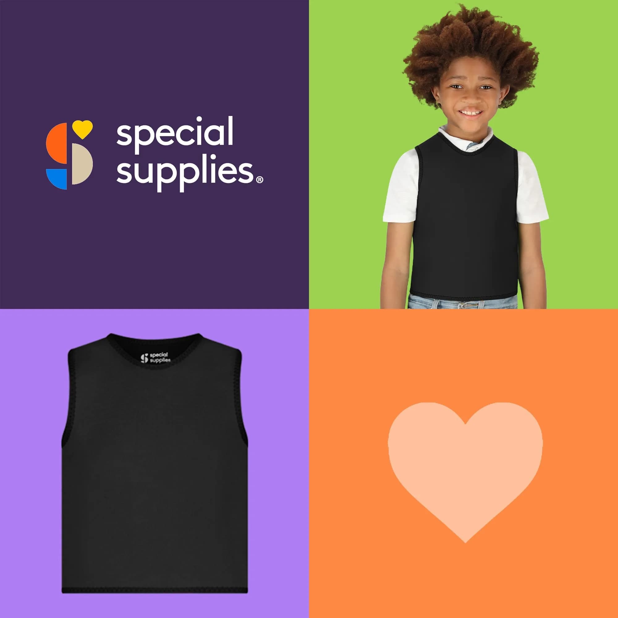 Special Supplies Sensory Compression Vest Deep Pressure Comfort Black Small | Unisex Kids Apparel - view 4