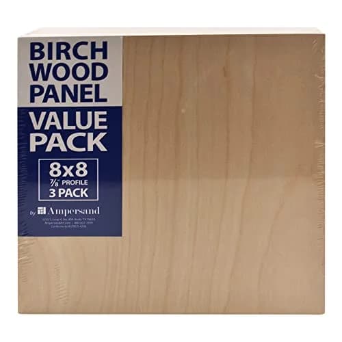 Ampersand Art Supply Birch Wood Art Painting Panels 8"x 8" | Cradled Profile for Artists thumbnail 1