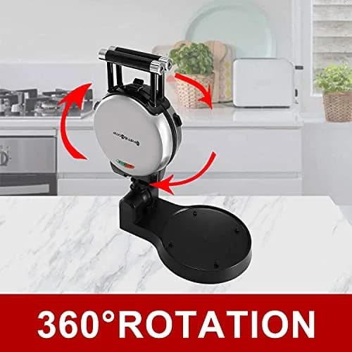Health and Home 3-in-1 Waffle, Omelet, Egg Waffle Maker | 360° Rotating Belgian Nonstick Plates thumbnail 5