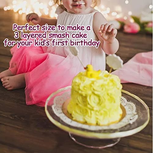 E-far 4 Inch Stainless Steel Mini Round Cake Pans Set of 6 | Healthy Baking for Smash Cakes & Desserts thumbnail 8