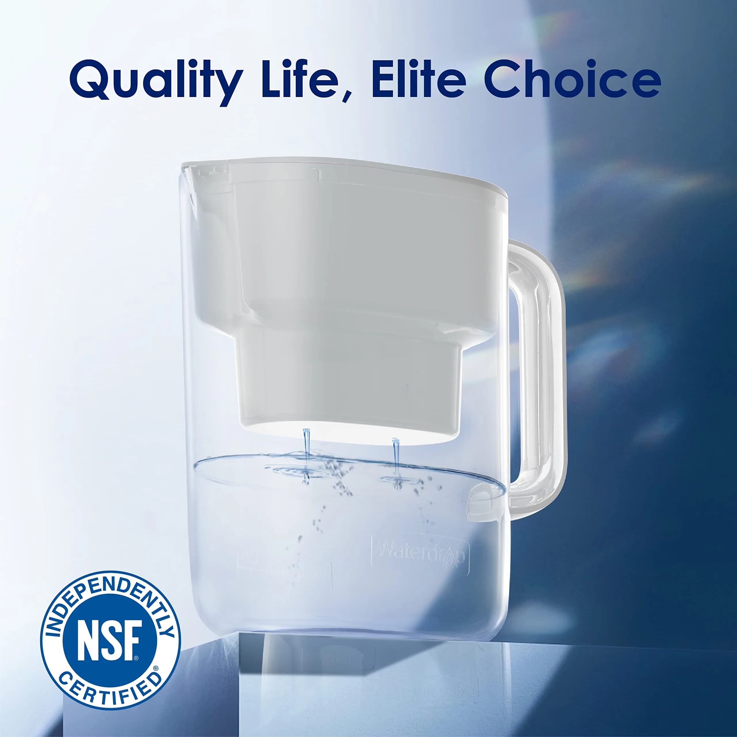 Waterdrop PT-07W Water Filter Pitcher 3.5L (10-Cup) | NSF Certified, 200-Gallon Filter, Reduces Chlorine & PFOA/PFOS - view 3