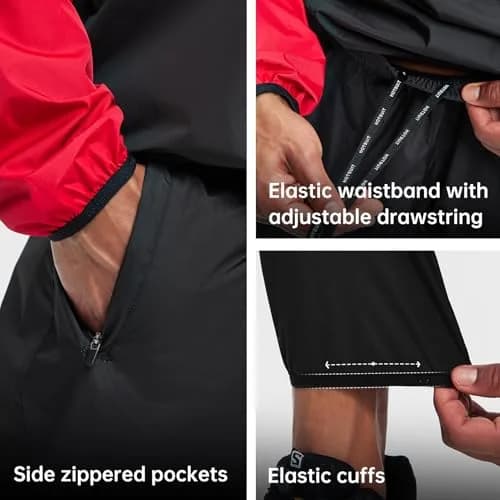HOTSUIT Men & Women Sauna Suit Jacket & Pants Red S | Sweat-Inducing Workout Gear thumbnail 6
