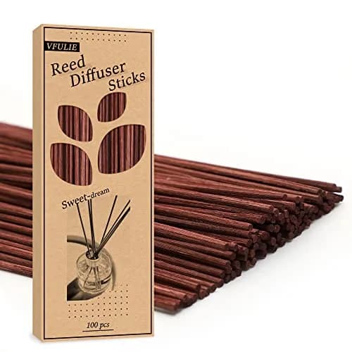 VFULIE 100PCS Reed Diffuser Sticks 10 inches (25.4 cm) | Natural Rattan for Aroma Diffusion thumbnail 1