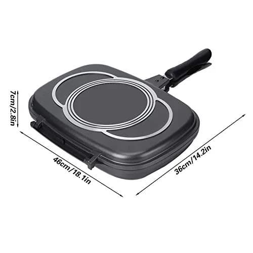 FastUU Double-Sided Pressure Frying Pan 46cm (18.1in) | Seals Food for Healthier Cooking thumbnail 8