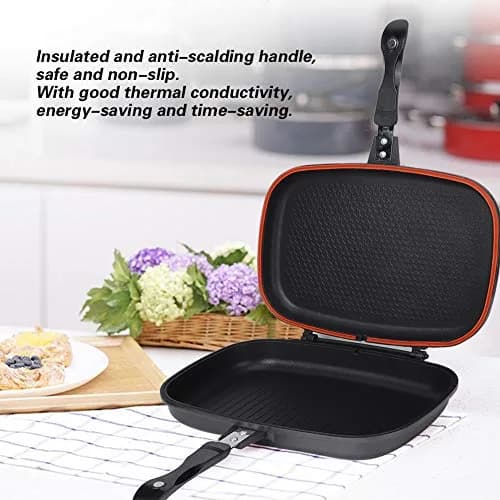 FastUU Double-Sided Pressure Frying Pan 46cm (18.1in) | Seals Food for Healthier Cooking thumbnail 2