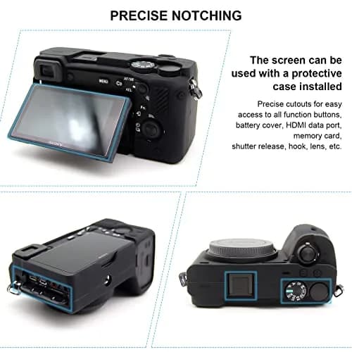 Easy Hood Silicone Camera Case for Sony A6600 Alpha 6600 ILCE-6600 Black | Compact & Durable thumbnail 4