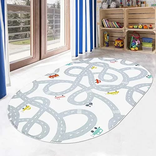 LIVEBOX Kids Road Traffic Rug 4'x6' | Washable, Non-Slip Playmat for Kids thumbnail 1
