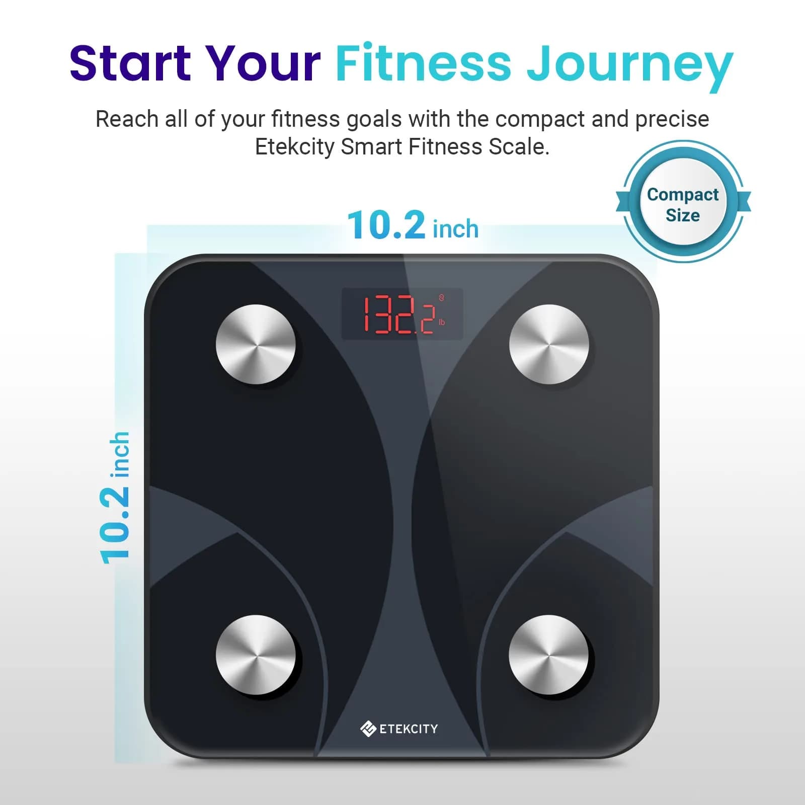 Etekcity Smart Body Weight & Composition Scale - Textured Black, 10.2 x 10.2 Inch - view 5