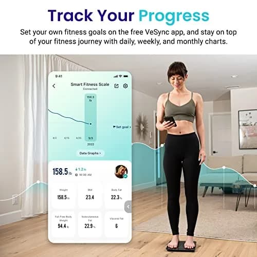 Etekcity Smart Body Composition Scale | Textured Black | 25.9 cm (10.2 in) | FDA Approved thumbnail 3