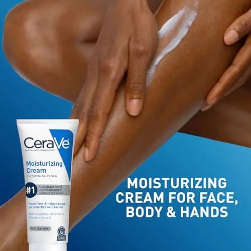 CeraVe Moisturizing Cream Face Body Moisturizer 237ml (8 Fl Oz) | Dermatologist-Developed Hydration thumbnail 4