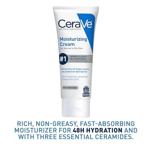 CeraVe Moisturizing Cream Face Body Moisturizer 237ml (8 Fl Oz) | Dermatologist-Developed Hydration thumbnail 7