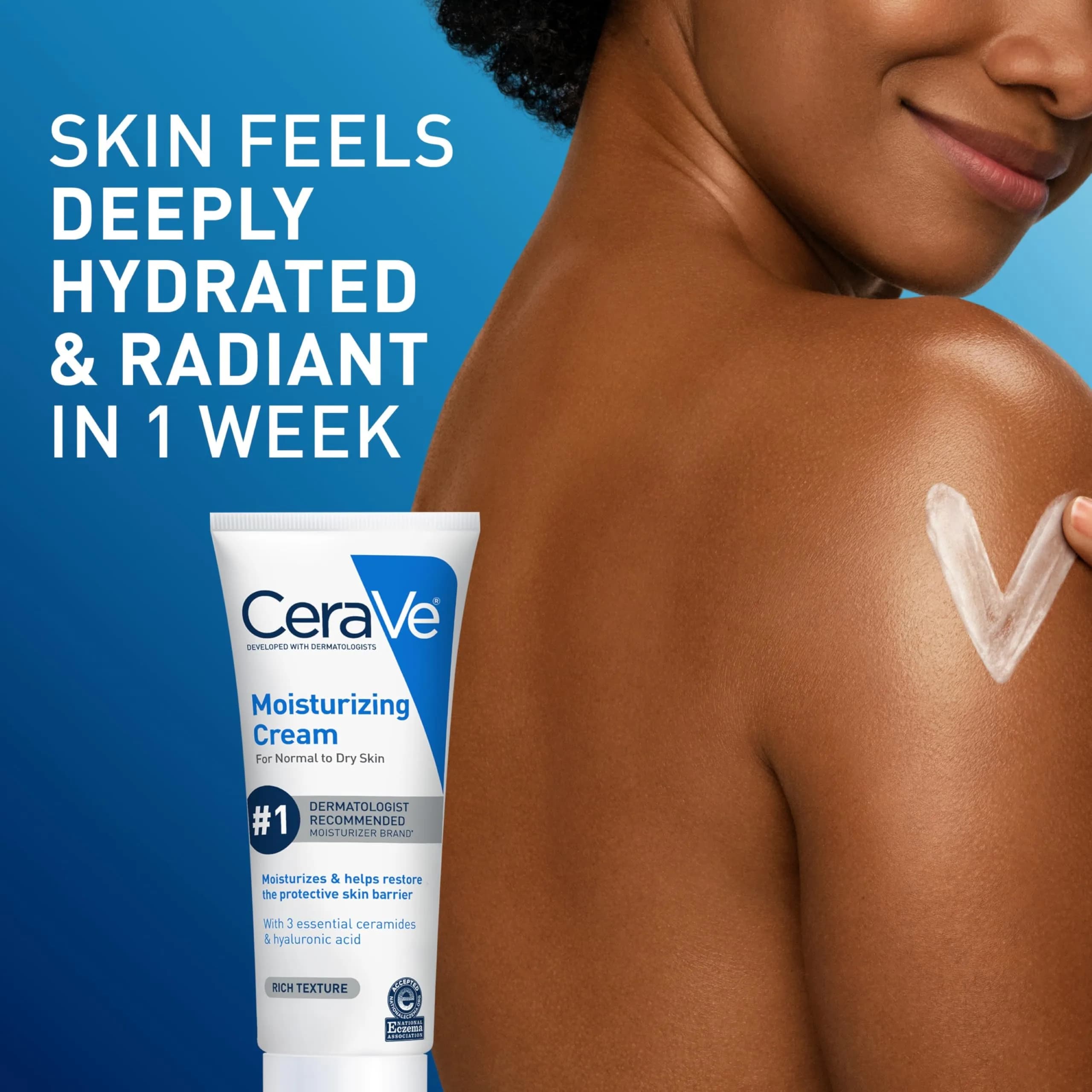 CeraVe Moisturizing Cream Face Body Moisturizer Normal to Dry Skin 235ml (8 Fl Oz) | Hydration Barrier Repair - view 6
