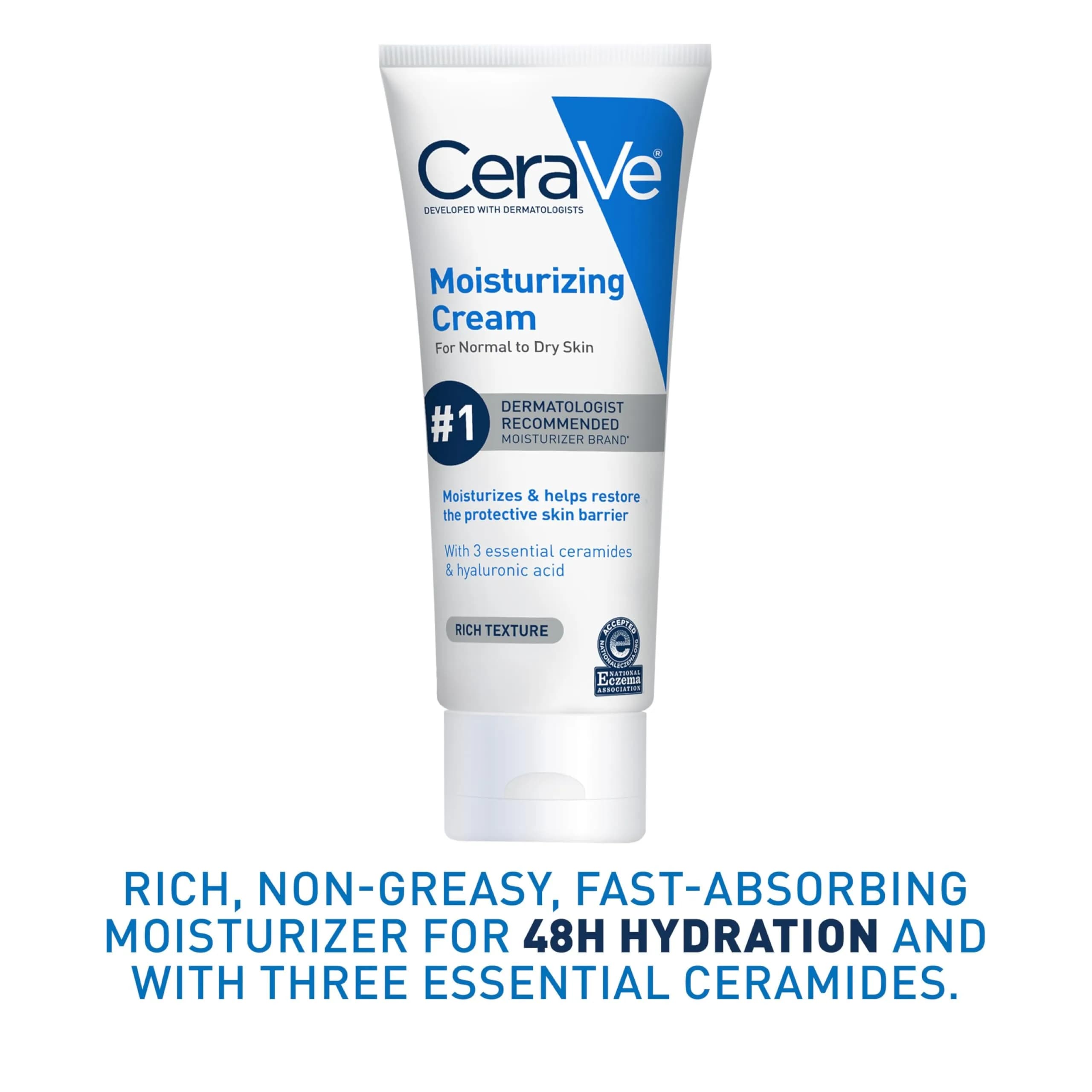 CeraVe Moisturizing Cream Face Body Moisturizer Normal to Dry Skin 235ml (8 Fl Oz) | Hydration Barrier Repair - view 7