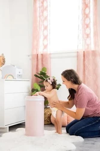 Ubbi Stainless Steel Diaper Pail Blush Pink | Odor-Locking, No Special Bags, Award-Winning (70-120 chars) thumbnail 9