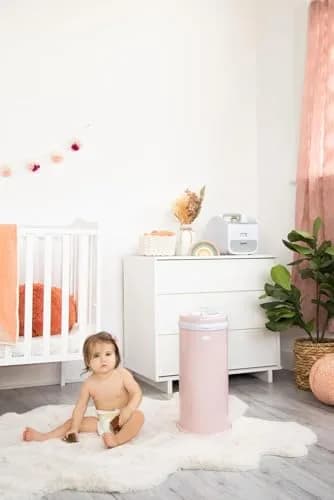 Ubbi Stainless Steel Diaper Pail Blush Pink | Odor-Locking, No Special Bags, Award-Winning (70-120 chars) thumbnail 2