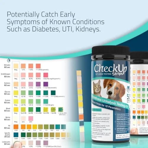 KIT4CAT CheckUp Urine Test Strips for Cats & Dogs, 50 Count | 10 Parameters for Pet Health Monitoring thumbnail 4
