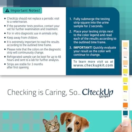 KIT4CAT CheckUp Urine Test Strips for Cats & Dogs, 50 Count | 10 Parameters for Pet Health Monitoring thumbnail 5